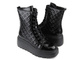 Pikowane workery damskie na platformie - VENEZIA 11216, czarne