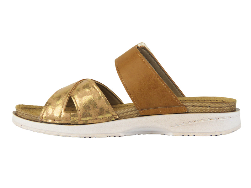 Wygodne klapki damskie Inblu FA-06, camel