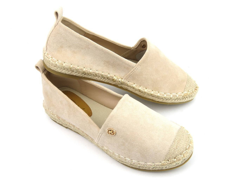 Espadryle, półbuty damskie na lato - Evento 22TX35-4592, beżowe