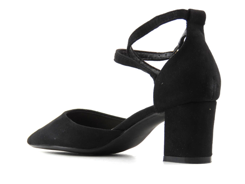 Eleganckie sandały, czółenka damskie na słupku - Evento 20SD98-1627, czarne