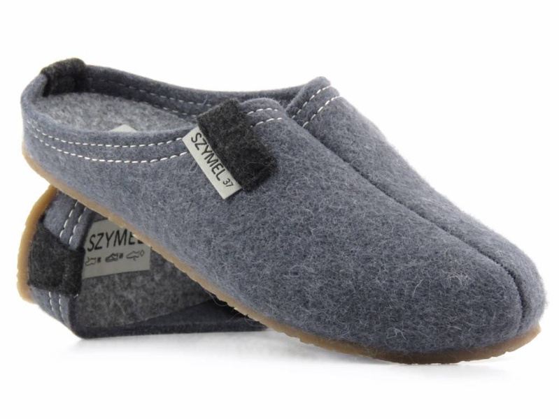 Kapcie, domowe damskie filcowe - SZYMEL 4405 stalowe 329
