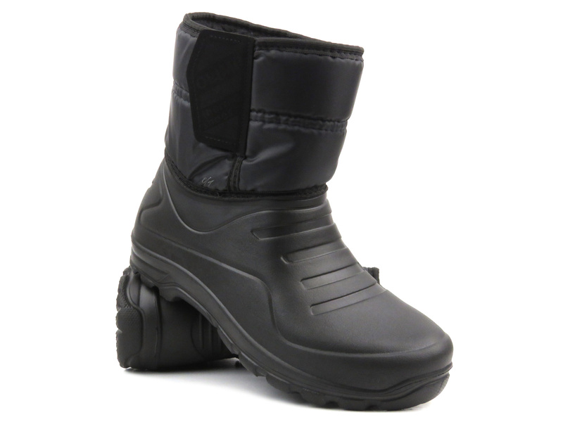 Ciepłe śniegowce męskie na rzep - OLIMP CM-322, czarne