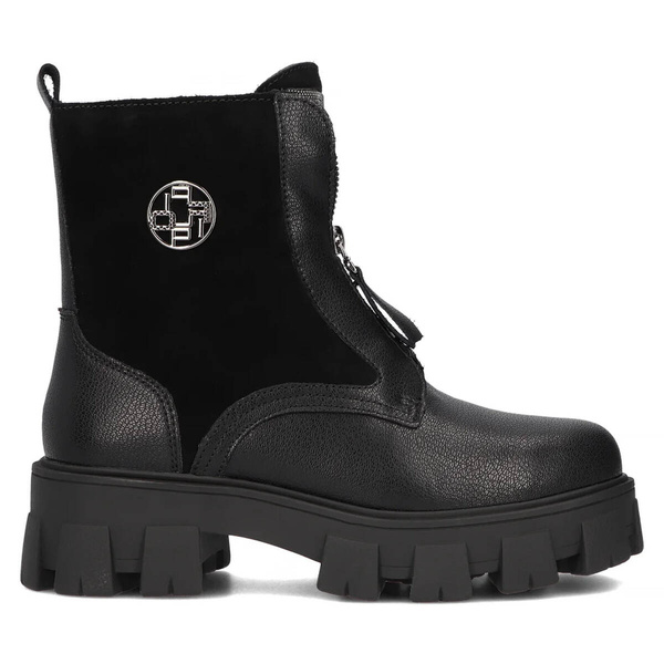 Botki trapery damskie skórzane - Filippo DBT6342/24, czarne