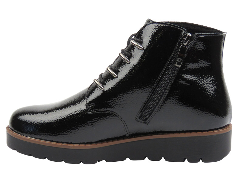 Ocieplane botki damskie - Potocki 25-19360, czarne