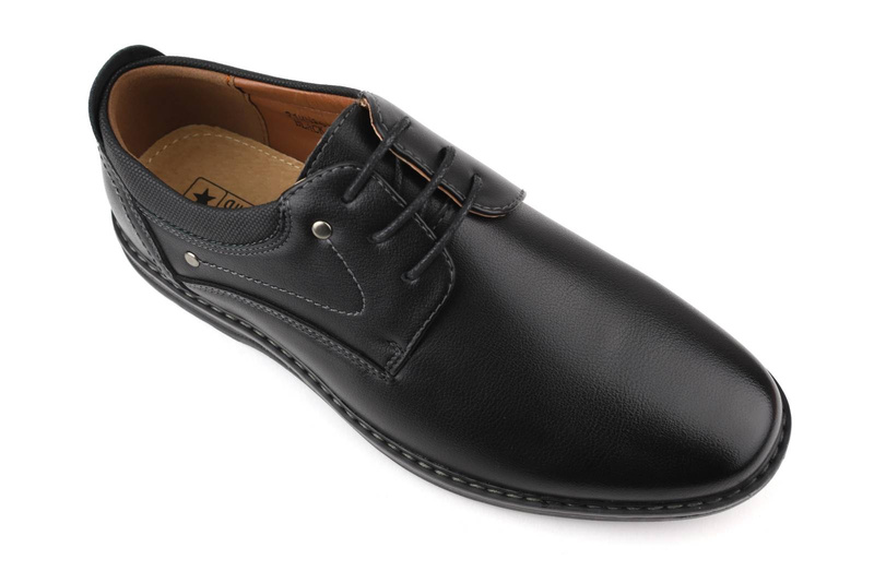 Eleganckie półbuty męskie na co dzień - NEWS 21MN26-4092, czarne