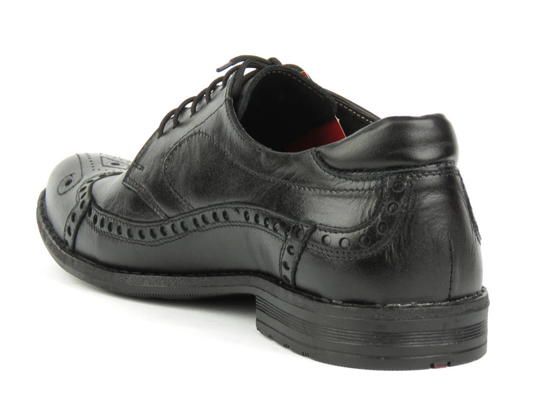 Półbuty, brogsy męskie wizytowe Papilon 230, czarne