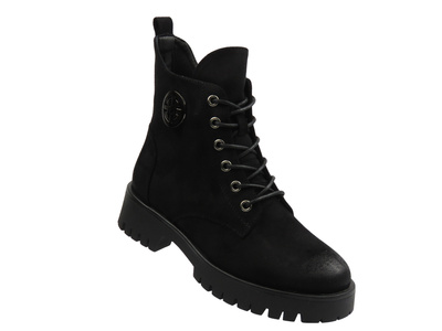 Ocieplane botki damskie czarne Potocki 25-12672