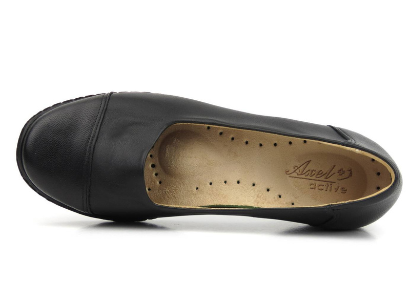 Wygodne, miękkie półbuty damskie ze stretchem - AXEL 1437, czarne