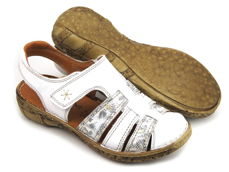 Wygodne sandały damskie z zakrytymi palcami - COMFORTABEL 720009-03, białe