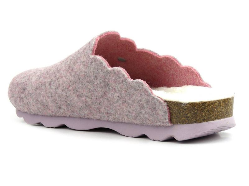 Ciepłe kapcie damskie z futerkiem w środku - GENUINS G103991, różowe