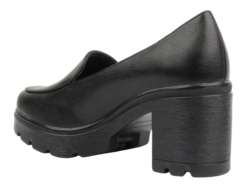 Eleganckie buty damskie na klocku - Potocki 24-2-12040, czarne