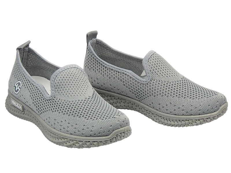 Lekkie półbuty damskie szare Vinceza 34602