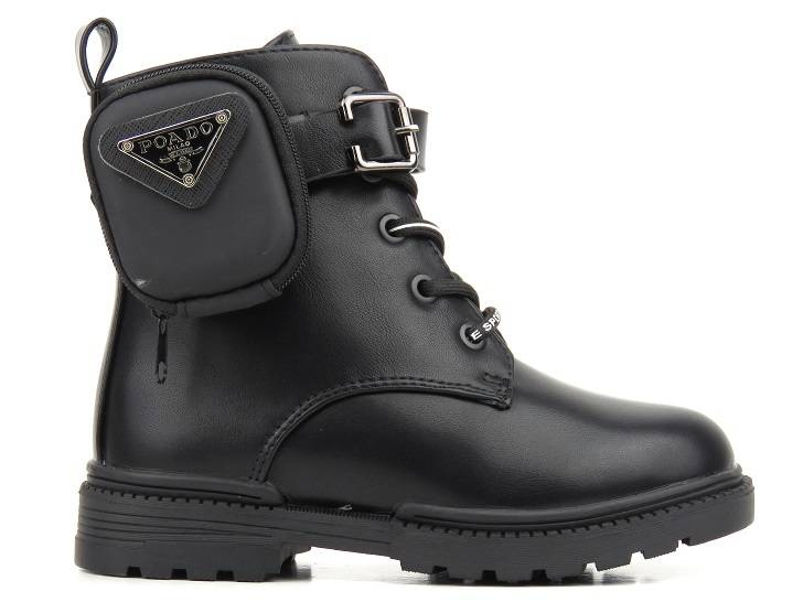 Ciepłe botki, trapery dziecięce z wełną - MISS E 5252, czarne