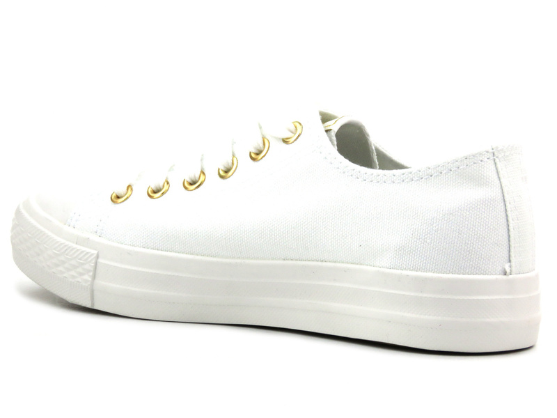 Jednolite, białe trampki damskie - NEWS 9SP30-1141, białe