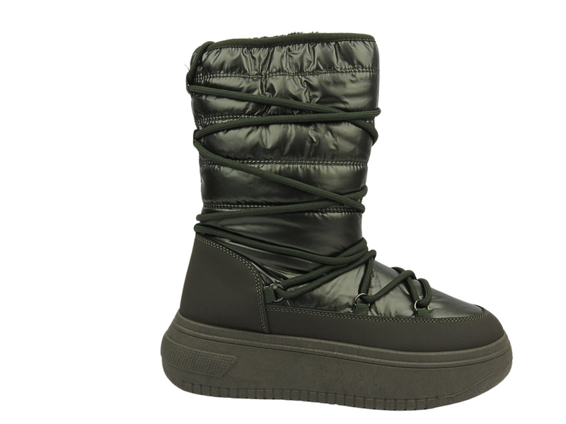 Śniegowce Damskie, Buty Zimowe Venezia C003MTKHOBB087 Zielone Na Suwak