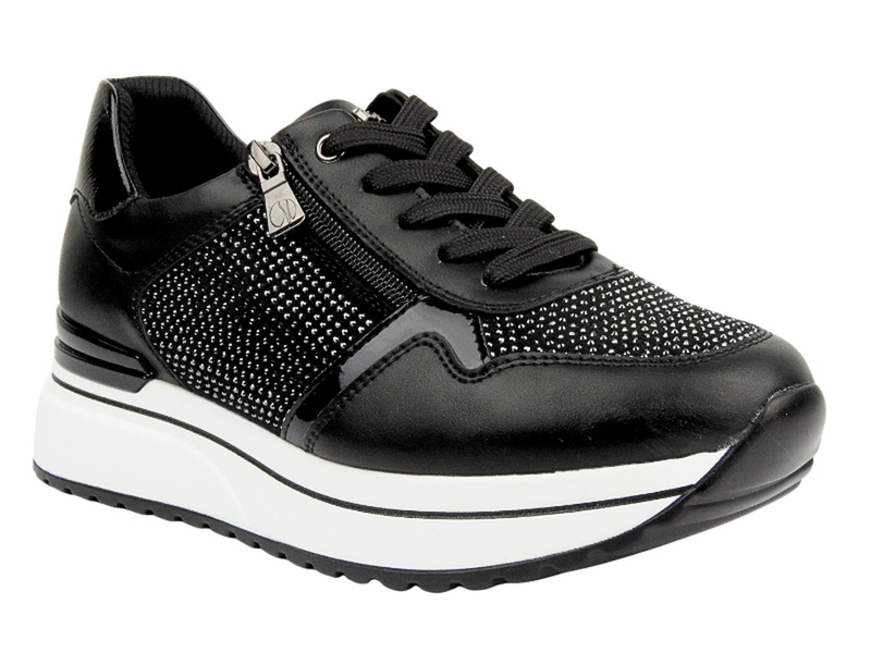 Sneakersy damskie z kryształkami czarne Inblu IN-392