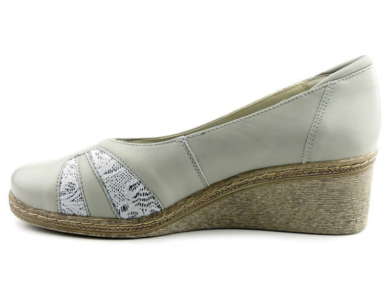 Czółenka na koturnie dla stóp wrażliwych, z haluksami - Axel 1903, szare