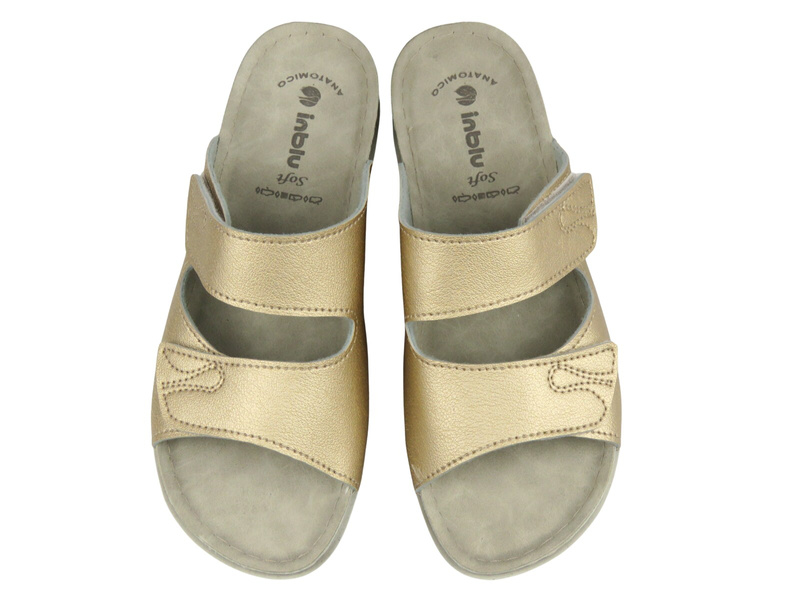 Wygodne klapki damskie Inblu PF-150, złote