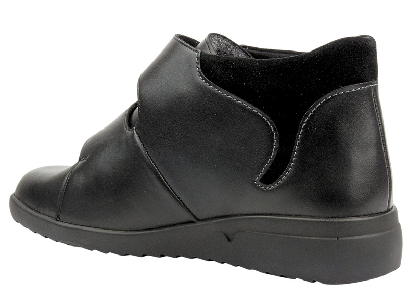 Botki damskie o wysokiej tęgości (M) - Solidus Maren 49504-00105, czarne