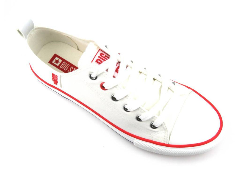 Trampki męskie klasyczne - BIG STAR JJ174062, białe