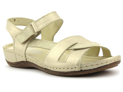 Wygodne sandały damskie polskiej produkcji - Helios Komfort 246, złote