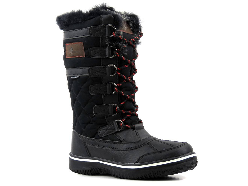 Wysokie, ciepłe śniegowce damskie WATERPROOF - VEMONT 7Z2046C, czarne