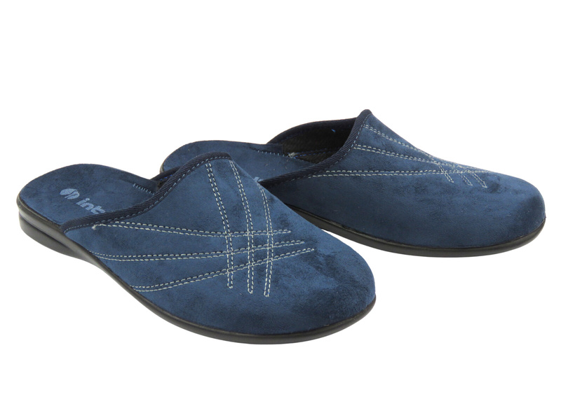 Kapcie męskie z miękką tkaniną - INBLU OG-2J, granat