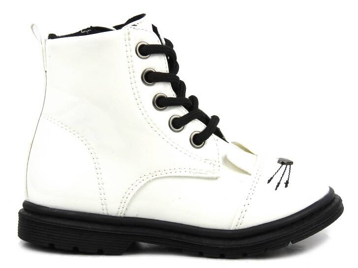 Ciepłe botki, trapery dziecięce - Miss E 21DZ23-4309, białe