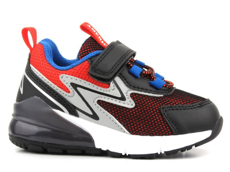 Buty sportowe chłopięce świecące - AMERICAN CLUB ES120/23, czarne