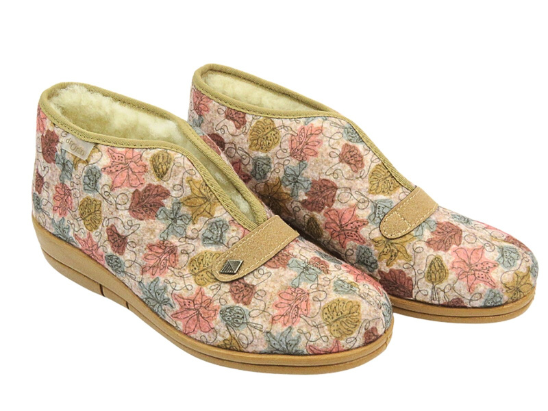 Kapcie ortopedyczne, Dr Orto Befado -031D038 Beżowe, bardzo ciepłe i komfortowe