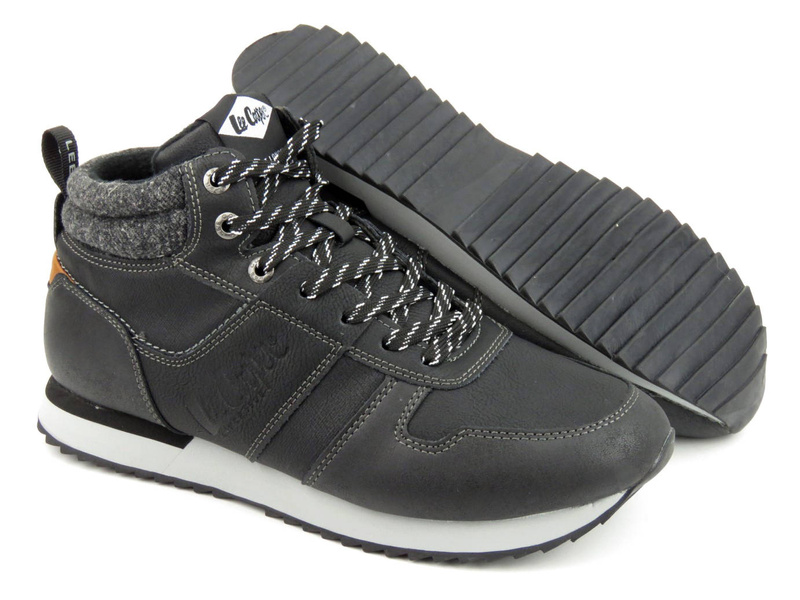 Sneakersy męskie zimowe, ocieplane - LEE COOPER 22-31-1460M, czarne
