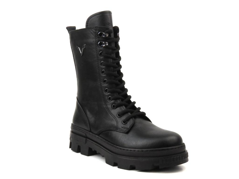 Trapery damskie skórzane - VACARRO 493, czarne