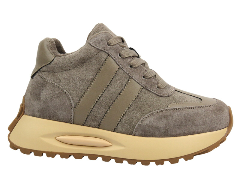 Sneakersy Damskie Sokolski Z24-276 Ciemnobeżowe Sznurowane