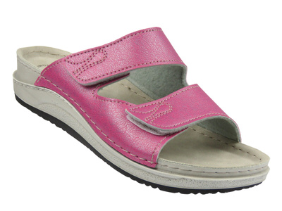 Klapki damskie na rzepy Inblu PF-150, różowe