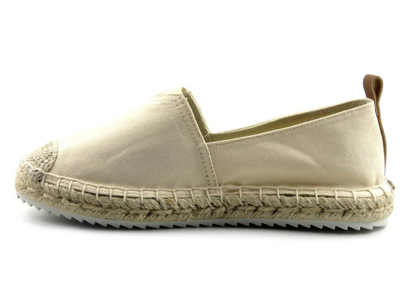 Espadryle damskie z plecioną podeszwą - BIG STAR HH274501, beżowe