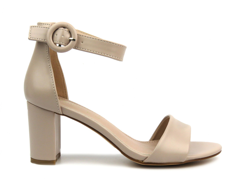 Eleganckie sandały damskie na słupku- Evento 20SD98-1617, beżowe