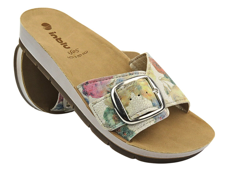 Klapki Damskie Z Klamrą INBLU ELBA Beżowe Wsuwane