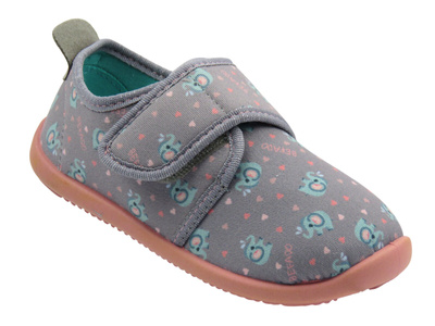 Kapcie, buty dziecięce na rzep - BEFADO 902X057, szare