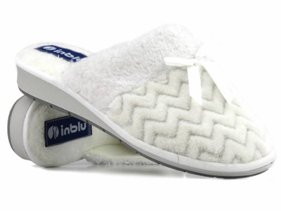 Miękkie kapcie damskie z futerkiem - INBLU  JULIA, beżowe
