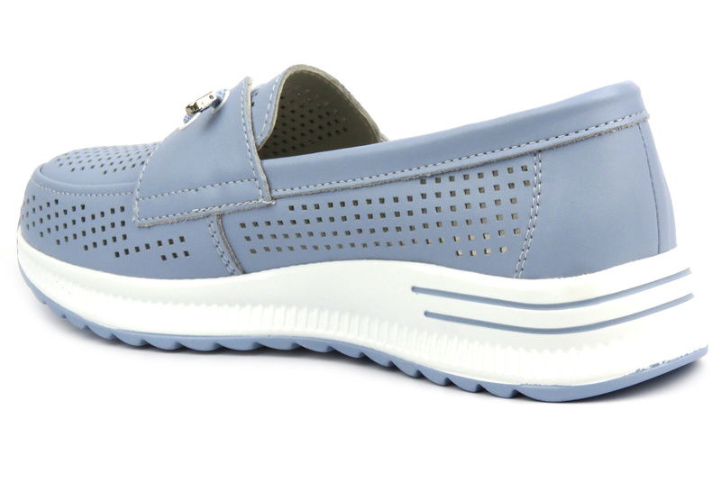Ażurowe półbuty damskie - Artiker 52C1887, niebieskie