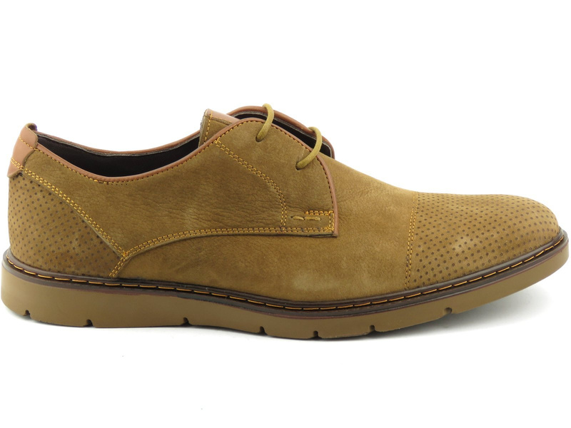 Skórzane półbuty męskie casual - Venezia 068759251, brązowe