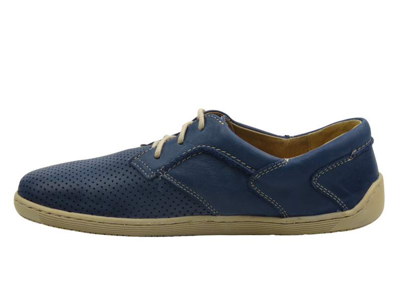 BareFoot skórzane minimalistyczne buty damskie ciemny granat Helios Komfort 715-2B
