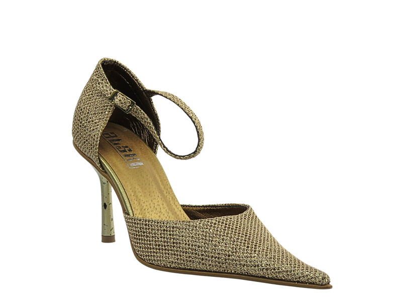 Eleganckie czółenka na szpilce złote ALSKI 220