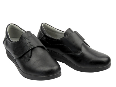 Skórzane półbuty damskie czarne N.A.W DM25-JHY202