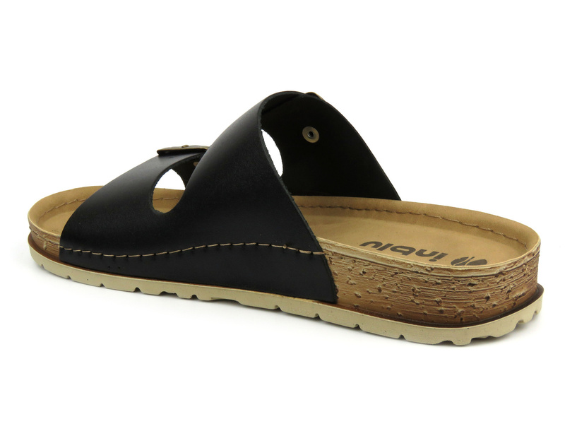 Klapki męskie z klamrami - INBLU RU-2I, czarne