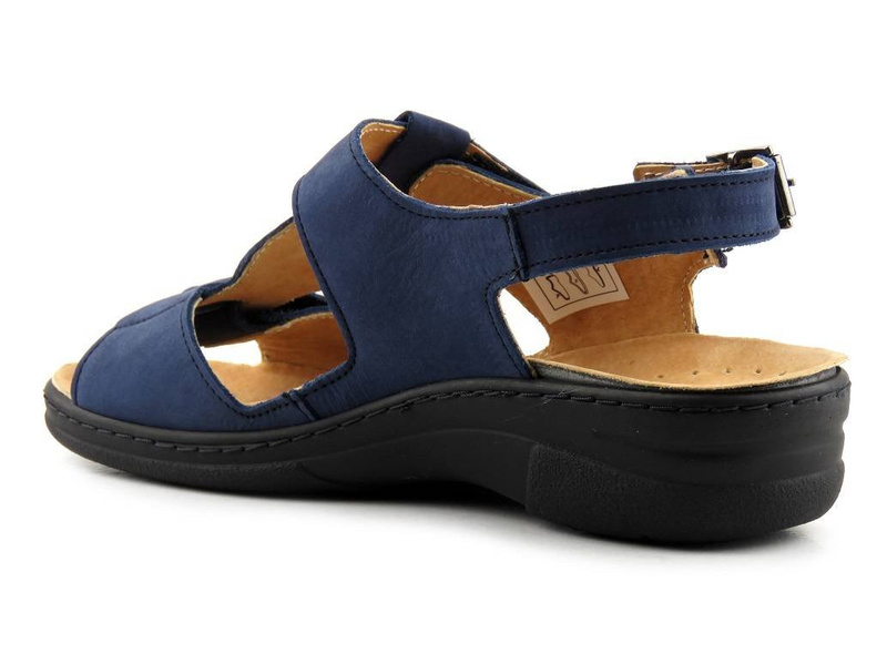 Wygodne sandały damskie o tęgości H - Axel 2275, granatowe