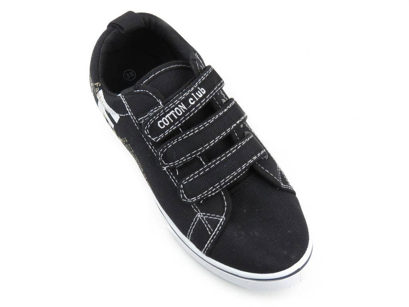 Trampki młodzieżowe COTTON CLUB 7sp-095-LS, czarne