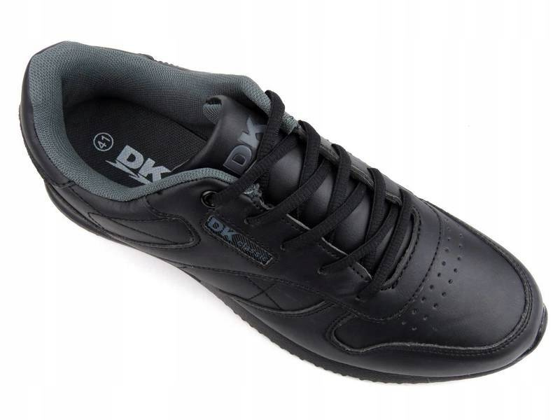 Sneakersy męskie ze skóry ekologicznej - DK Classic 15534-2, czarne