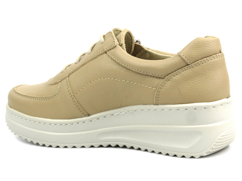 Wygodne półbuty damskie - Helios 419, jasnobeżowe