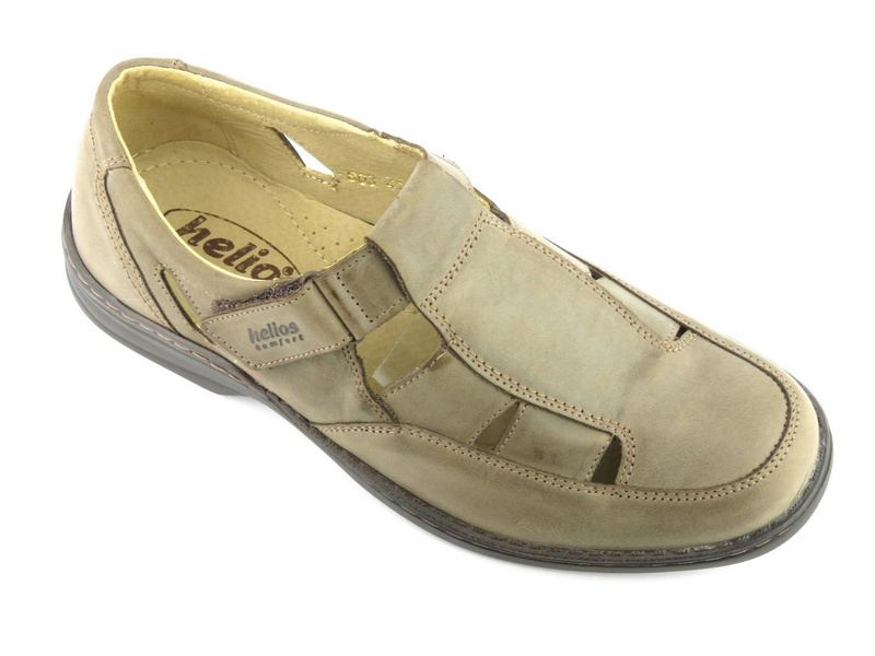 Przewiewne półbuty męskie z miękkiej skóry - Helios Komfort 803